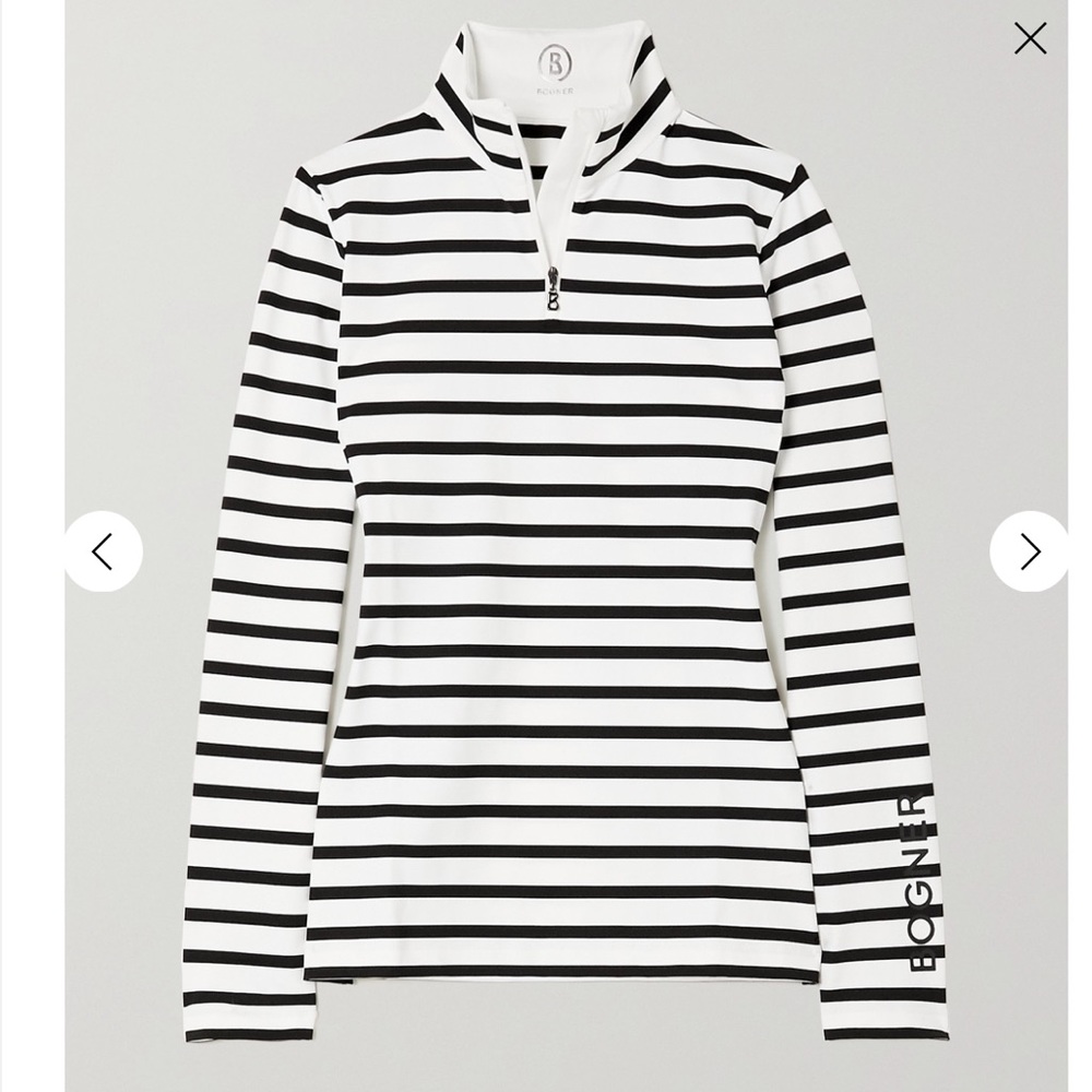 Bogner zip up striped athletic shirt